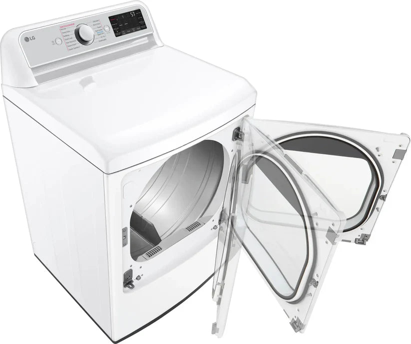 LG - 7.3 Cu. Ft. Smart Electric Dryer with Steam and Sensor Dry - White