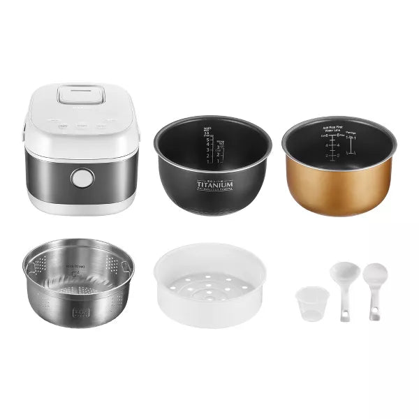 Toshiba Rice Cooker (5.5 Cups Uncooked) - Induction Heating, with Low Carb Rice Cooker, Steamer, White